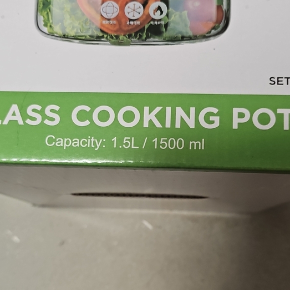 Nwt Glass Cooking Pot with Lid - Clear - Picture 2 of 6